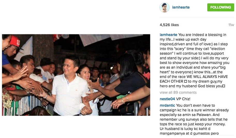 10 Chiz Escudero Concedes Vice-Presidential Race Heart Evangelista Wife Grace Poe tandem