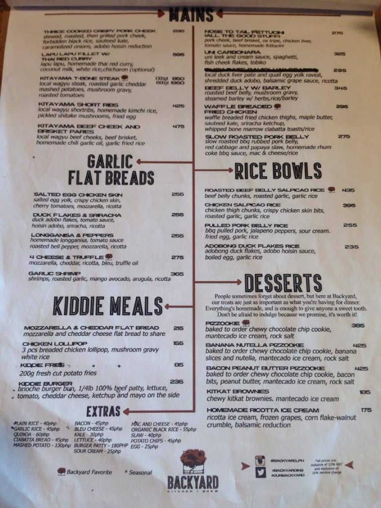 Bibingka Pancakes Backyard PH Backyard Grove Rockwell Backyard UP Town Center Backyard Circuit Makati Menu 2