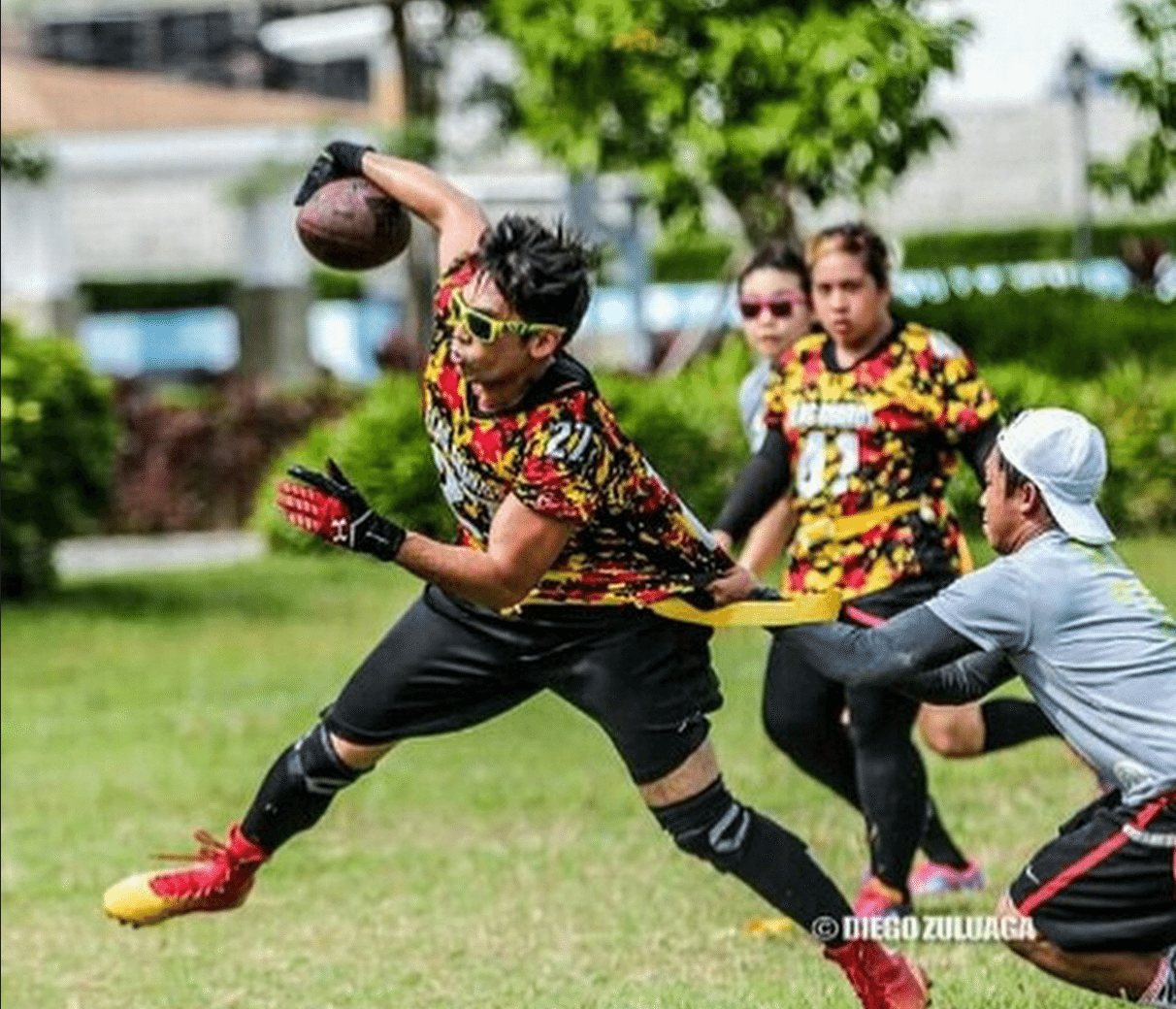Luke Jickain flag football game
