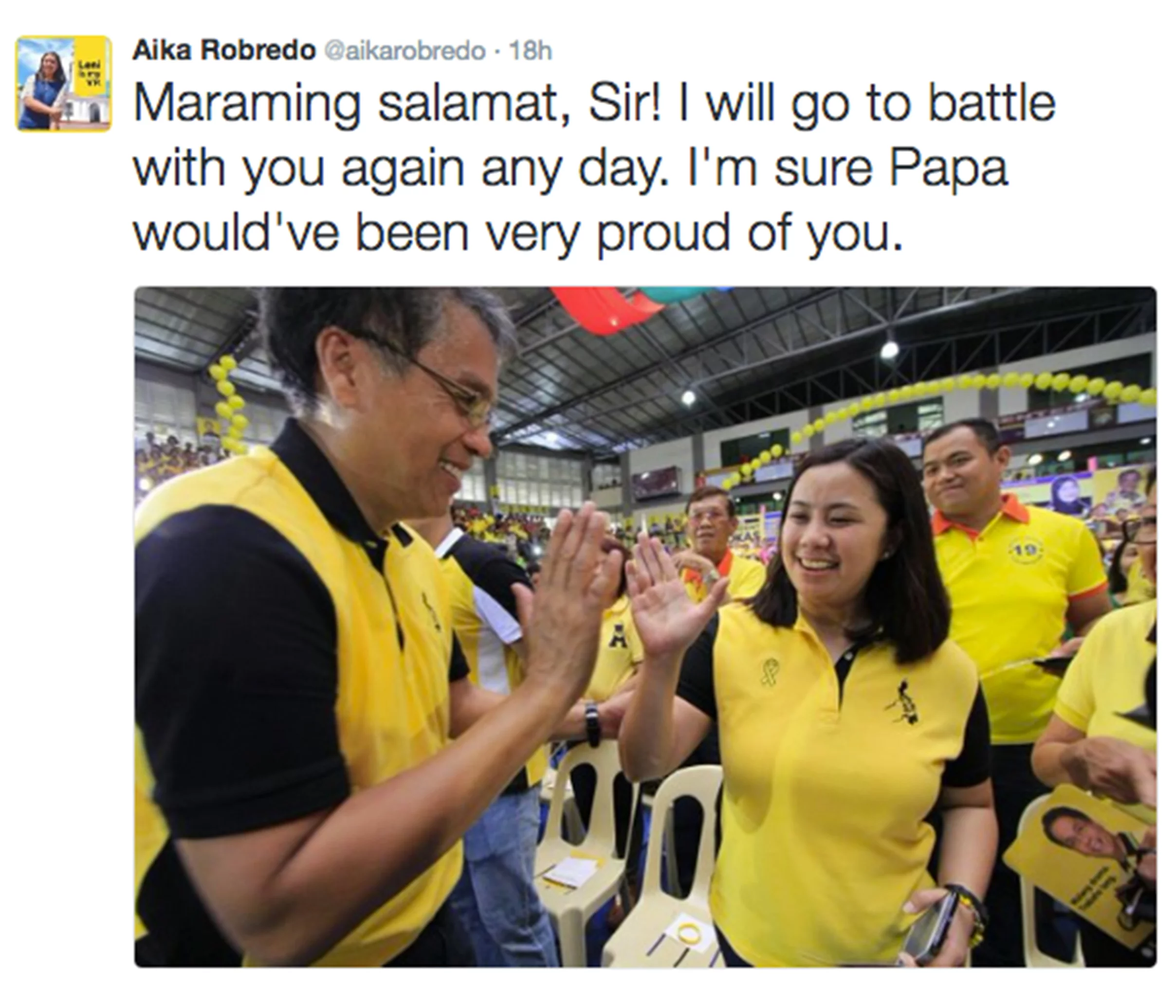 Mar Roxas Concedes AIka Robredo Leni Robredo Liberal Party Mar Roxas Concession