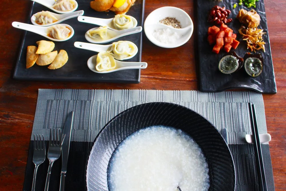breakfast congee at qiwellness living tagaytay spa