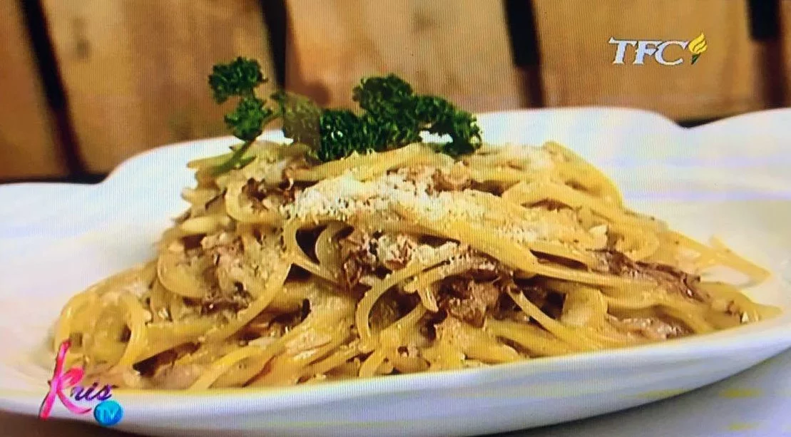 carbonara with corned beef of donna cruz