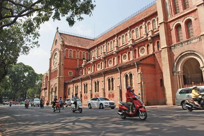 cathdral of notre dama side view vietnam