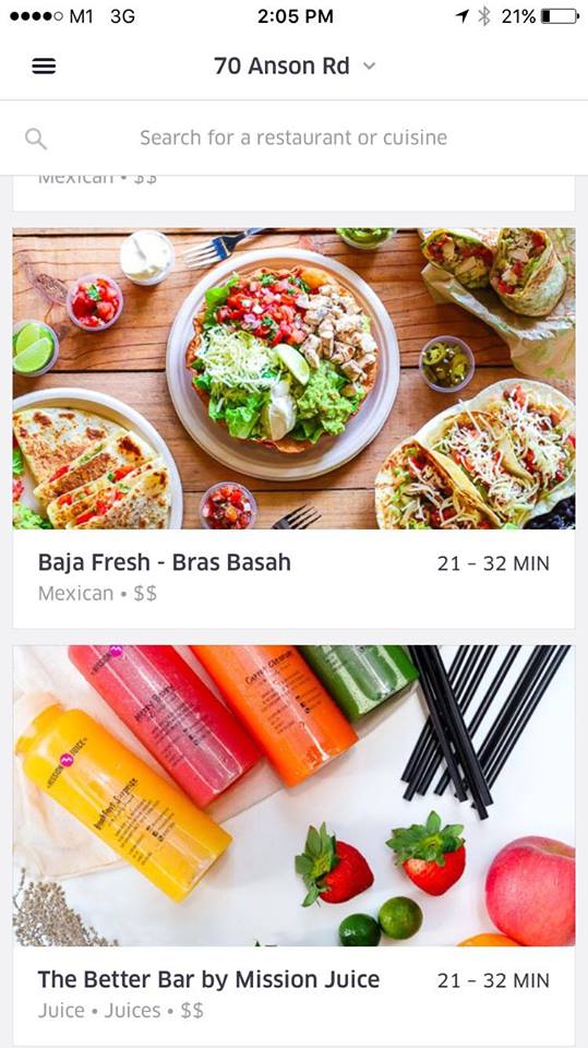 choose restaurant food at ubereats app food delivery singapore 2