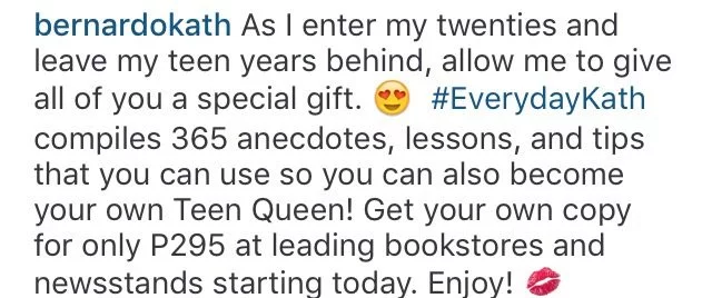 Teen Queen Kathryn Bernado 20th Birthday Own Book author kathniel balesin 365 ways to be a teen queen