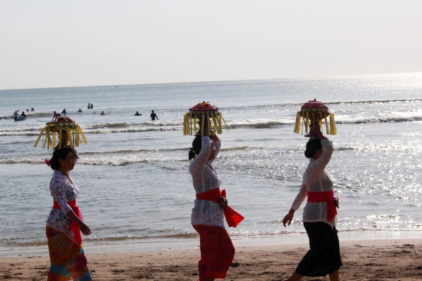 kuta beach local people balines processin tradition