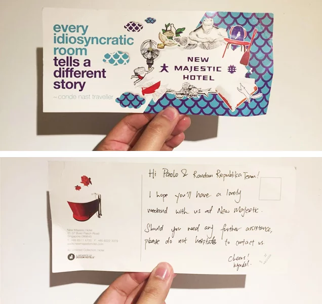 letter from new majestic hotel singapore