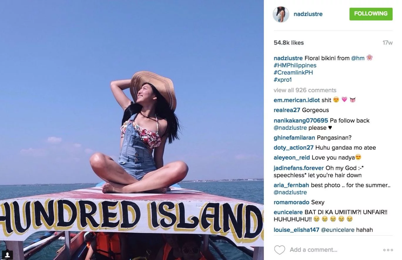 nadine lustre travel hundred island beach instagram