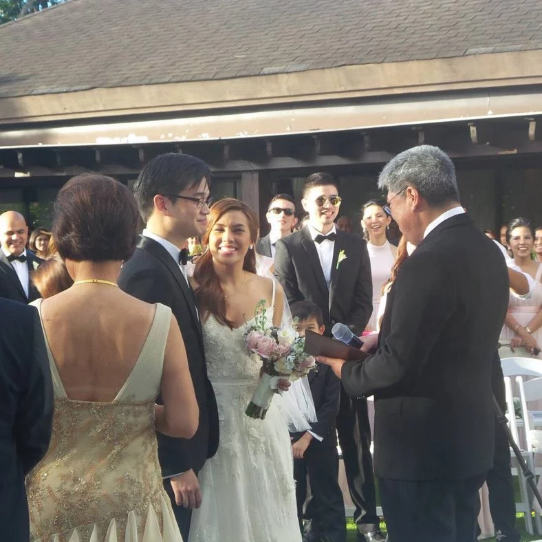 nikki gil wedding photos with husband gown bj albert