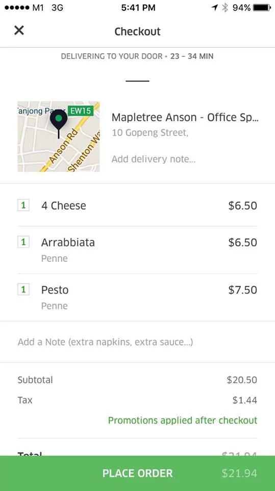 ubereats checkout app singapore