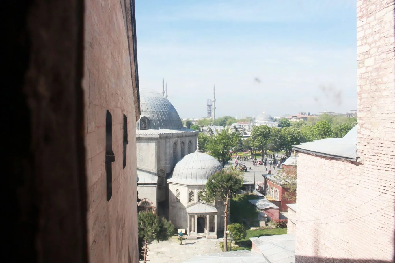 window outside hagia sophia view from istanbul